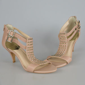 New Vince Camuto studded 2 buckle open toe heel